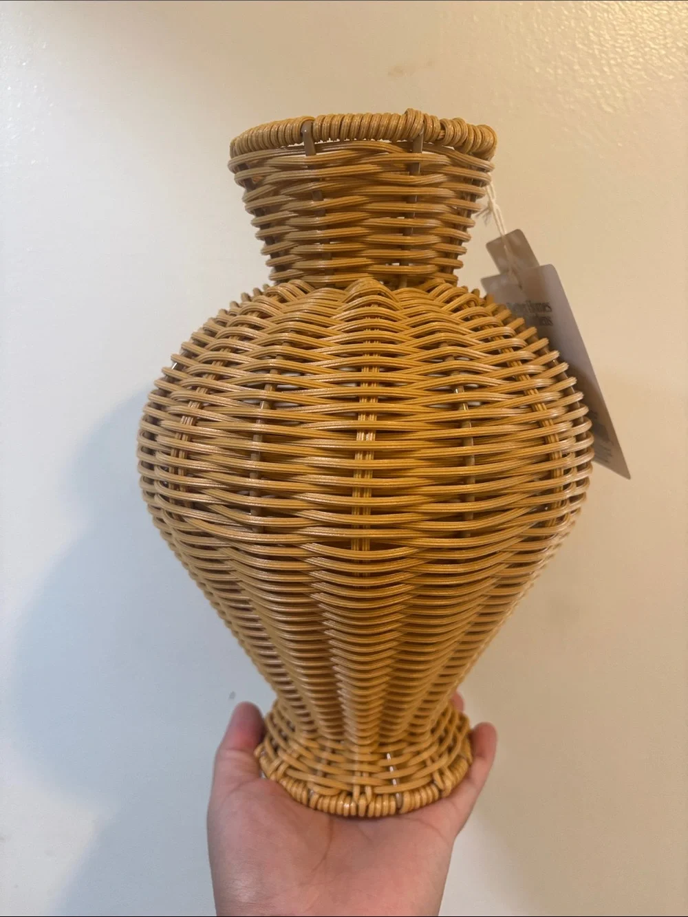Better Homes And Gardens Natural Tan Woven Rattan Vase